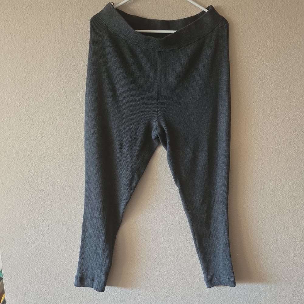 Eileen Fisher Charcoal Ribbed Leggings